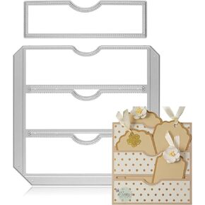 Stitched Slots Pocket Die Cut Set - Large Pocket Die, Metal Cutting Dies for Card Making, Paper Crafting, Scrapbooking Supplies - by Matty's Crafting Joy