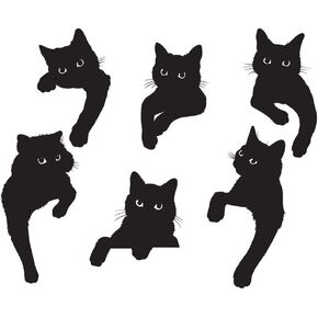 6Pcs Black Cats Looking Out of The Corner Scrapbooking Paper Metal Craft Dies for Card Making Cut Dies Embossing New Card Making Accessories Scrapbooking Die-Cuts
