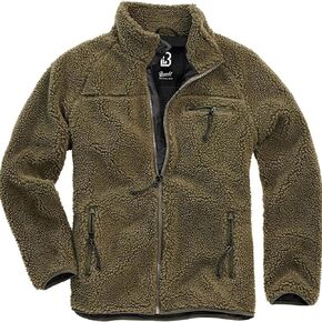 Brandit Individual Wear Men's Teddy Fleece Cold-Weather Casual Outdoor Full Zip Jacket w/Chin Guard & Wind Protection Strip