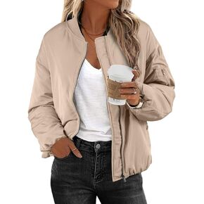 EVALESS Puffer Jackets for Women Zip Up Oversized Bomber Jackets Winter Outfits for Women Dressy Causal