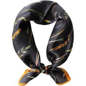JERLA Women's Men's Small Square satin 100% Real Mulberry Silk Scarfs paisley Hair head face scarf 21" x 21"