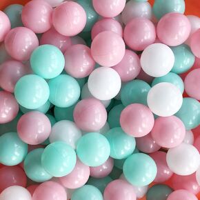 MoonxHome Ball Pit Balls Crush Proof Plastic Children's Toy Balls Macaron Ocean Balls 2.15 Inch Pack of 200 White&Green&Pink