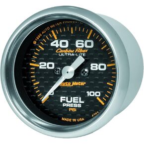 Auto Meter 4763 Carbon Fiber Electric Fuel Pressure Gauge