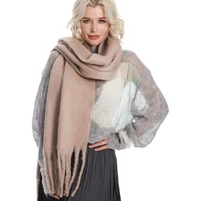 MissShorthair Oversized Chunky Scarf for Women Winter Warm Colorful Blanket Big Scarfs Plaid Thick Scarves Soft Fluffy Shawl