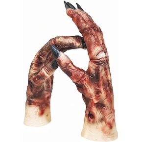 Halloween Horror Latex Zombie Gloves Realistic Zombie Hand Mummy Gloves Mummified Costume Gloves Dress up Scary Gloves