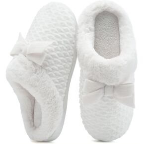 WateLves Women's Memory Foam Slippers Comfort Wool-Like Plush Fleece Lined House Shoes for Indoor & Outdoor