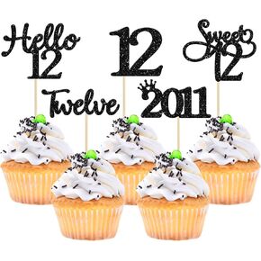 Gyufise 30Pcs 60th Birthday Cupcake Toppers 60 Fabulous Cupcake Picks Cheers to 60 1965 Cake Decorations for Happy 60th Birthday Wedding Anniversary Party Decoration Supplies Black