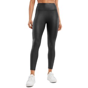 CRZ YOGA Butterluxe Womens Matte Faux Leather Leggings 25" - No Front Seam High Waist Stretch Tights Pleather Pants