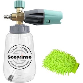 Sooprinse Foam Cannon, Adjustable Snow Foam Lance Transparent Body, Professional Car Foam Blaster with 1/4 Inch Quick Connector, 4000 PSI, 1L