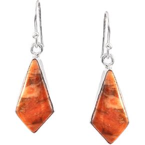 Sponge Coral Mohave Earring 925 Sterling Silver Diamond Shape Gemstone Dangle Drop Earring Fashion Jewelry