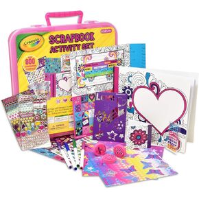 Crayola Art Activity Set, Mess Free Craft Kit for Kids, Washable Markers Coloring Supplies, Stickers, Scrapbook in Travel Carry Case