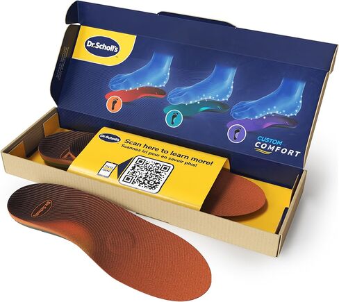 حشوات تقويمية كاملة الطول من Dr.Scholl's® Custom Fit®، CF 620، مخصصة لقدمك وقوسك، تخفيف فوري للآلام طوال اليوم، أسفل الظهر، الركبة، اللفافة الأخمصية، الكعب، النعال الداخلية تناسب أحذية الرجال والنساء in Saudi Arabia