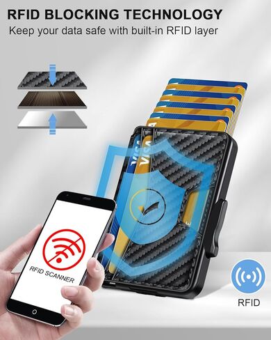 محفظة للرجال، محفظة نحيفة بسيطة تتسع لـ 9-12 بطاقة، محفظة رجالية تحجب RFID، محفظة بطاقات ذكية منبثقة مع مشبك للنقود ونافذة لبطاقة الهوية، محفظة مدمجة ثنائية الطي حامل بطاقات ائتمان من الألومنيوم المعدني in Saudi Arabia