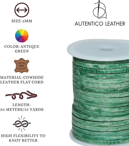 حبل مسطح لصنع القلائد والأساور والمجوهرات، حبل مضفر من جلد البقر الأصلي لأربطة الأحذية والحرف اليدوية (رمادي عتيق، 3 مم) in Kuwait