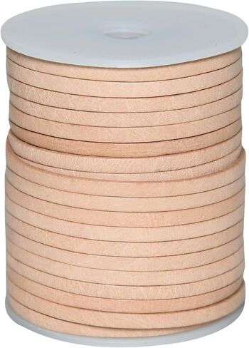 Flat String Cord for Making Necklace, Bracelets and Jewellery, Genuine Cowhide Leather Strap Braided Cord for Shoe Laces and DIY Crafts (Antique Grey Distressed, 3mm) in Saudi Arabia