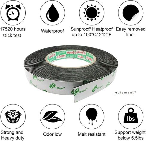 A + + Car Molding Emblem Tape Automotive Double Sided Heavy Duty Extreme Super Strong Sticky Auto Attachment Waterproof Weatherproof Wearherstrip Adhesive Mounting Exterior Interior in Saudi Arabia