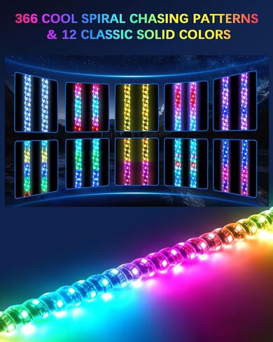 ضوء سوط بطول 6 أقدام مع قاعدة زنبركية، ضوء سوط LED مع تطبيق وجهاز تحكم عن بعد، سوط مضاء للمطاردة الحلزونية 360 درجة مع مفتاح هزاز، سوط LED لـ UTV، ATV، SXS، Polaris RZR، Can-am in Kuwait