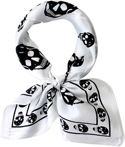 JERLA Women's Men's Small Square satin 100% Real Mulberry Silk Scarfs paisley Hair head face scarf 21" x 21" in Kuwait