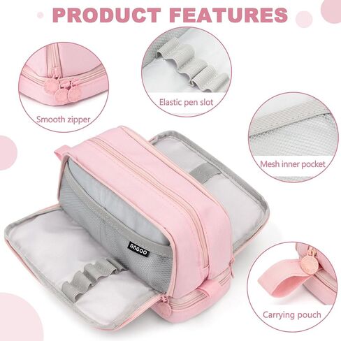 large capacity pencil case aesthetic pink pencil pouch school supplies for girls big pencils case for teen girls extra large special pen bag pencil bags with zipper pen cases for adults ,student(Pink) in Saudi Arabia
