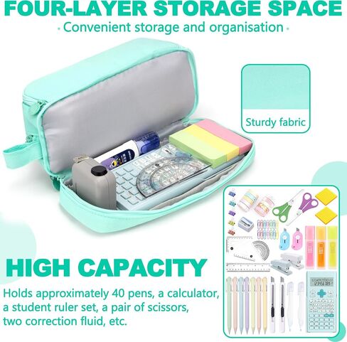 large capacity pencil case aesthetic pink pencil pouch school supplies for girls big pencils case for teen girls extra large special pen bag pencil bags with zipper pen cases for adults ,student(Pink) in Saudi Arabia