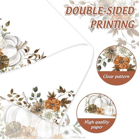 AnyDesign 60 Sheets Fall Stationery Letterhead Paper Watercolor Pumpkin Pattern Writing Letter Paper Autumn Note Greeting Paper for Thanksgiving Party Invitation Printing, 8.5 x 11 Inch in Saudi Arabia