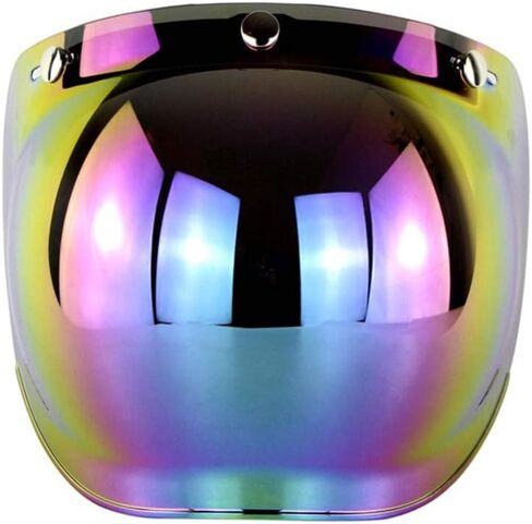عدسة Gigicloud Flip Up Down Shield Visor Lens، ريترو 3-Snap واقي من الشمس واقي من الشمس فقاعة ميرو لخوذات الوجه للدراجات النارية، كهرماني in Kuwait