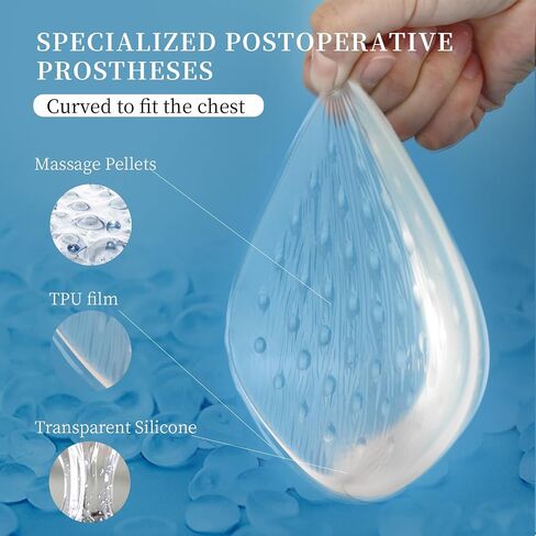 Mastectomy Breast Prosthesis,Silicone Breast Form Swim Concave Bra Insert Enhancer Pad Transparent One Piece in Saudi Arabia