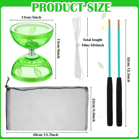 تتضمن مجموعة يويو ديابولو الصينية ديابولو ملون مع قطعتين من عصي ديابولو، وقطعة واحدة من خيط ديابولو، وحقيبة شبكية واحدة للمرح (أزرق) in Kuwait