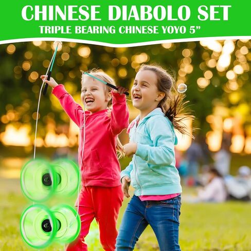 تتضمن مجموعة يويو ديابولو الصينية ديابولو ملون مع قطعتين من عصي ديابولو، وقطعة واحدة من خيط ديابولو، وحقيبة شبكية واحدة للمرح (أزرق) in Kuwait