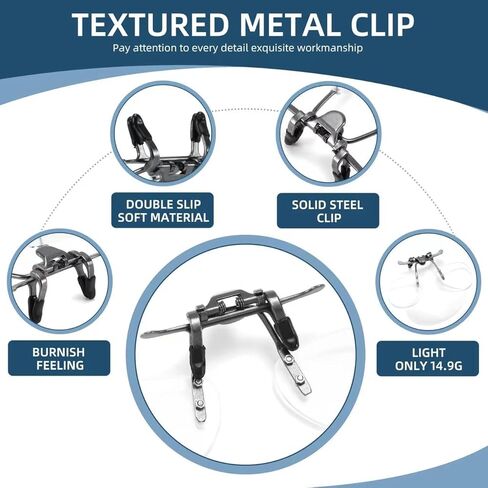 نظارات القراءة Riwissipa Clip On and Flip Up للجنسين عدسات مكبرة تحجب الضوء الأزرق بدون إطار in Kuwait