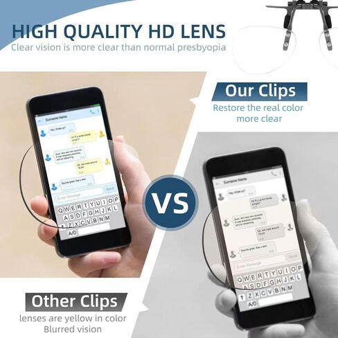 نظارات القراءة Riwissipa Clip On and Flip Up للجنسين عدسات مكبرة تحجب الضوء الأزرق بدون إطار in Kuwait