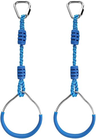 Ninja Rings Monkey Bars Swing Trapeze Bar Playground Swingset Rings Ninja Course for Kids Ninja Gymnastic Rings Backyard Ninjaline Obstacle Accessories (6 Color) in Saudi Arabia