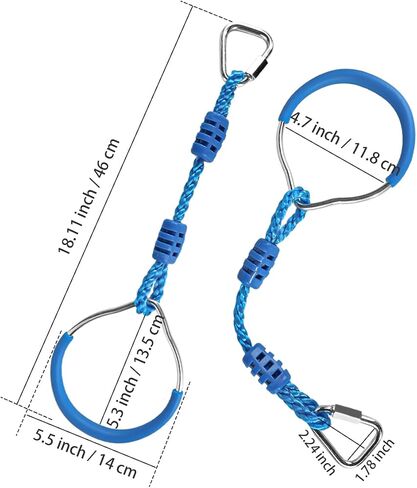 Ninja Rings Monkey Bars Swing Trapeze Bar Playground Swingset Rings Ninja Course for Kids Ninja Gymnastic Rings Backyard Ninjaline Obstacle Accessories (6 Color) in Saudi Arabia