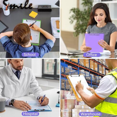 Plastic Clipboards A4/Letter Size 8.5x11 Clear Colored Clip Boards Hanging Hard Board with Low Profile Clip for Outdoors Indoors Painting Note-Taking Writing Pads Document Storage 6 Pack in Saudi Arabia