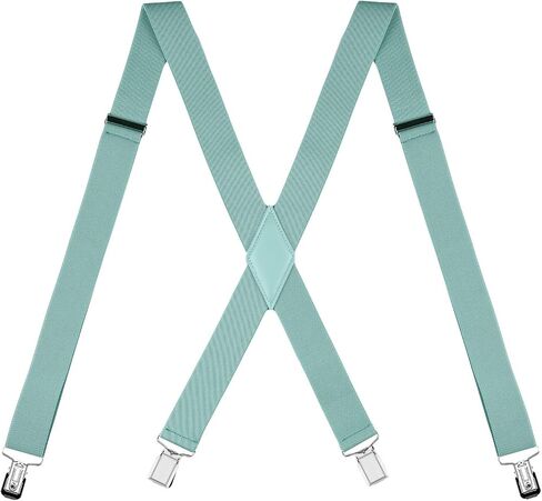 Mens Suspenders X Back Adjustable 1.4'' Wide with Heavy Duty Clips in Saudi Arabia