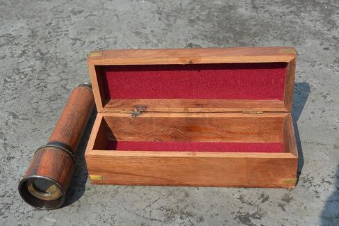 16 inch Handheld Brass Antique Telescope with Wooden Box - Pirate Navigation Collectible Item in Saudi Arabia
