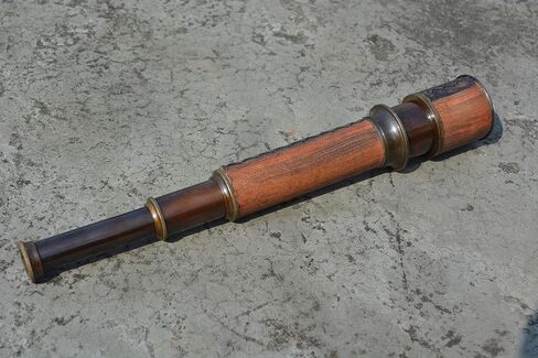 16 inch Handheld Brass Antique Telescope with Wooden Box - Pirate Navigation Collectible Item in Saudi Arabia