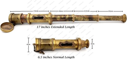 تلسكوب القراصنة النحاسي، تلسكوب مزخرف أحادي العين قابل للطي مع بصريات زجاجية للسفر كهدية، والمشي لمسافات طويلة، والصيد، والملاحة بدقة عالية، مع غطاء ولمسة نهائية من كوماندو أنتيك in Kuwait