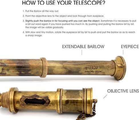 تلسكوب القراصنة النحاسي، تلسكوب مزخرف أحادي العين قابل للطي مع بصريات زجاجية للسفر كهدية، والمشي لمسافات طويلة، والصيد، والملاحة بدقة عالية، مع غطاء ولمسة نهائية من كوماندو أنتيك in Kuwait