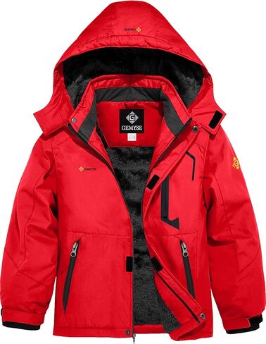 GEMYSE Boy's Waterproof Ski Snow Jacket Hooded Fleece Windproof Winter Jacket in Kuwait