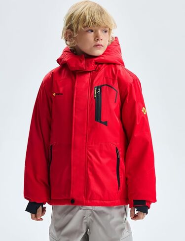 GEMYSE Boy's Waterproof Ski Snow Jacket Hooded Fleece Windproof Winter Jacket in Kuwait