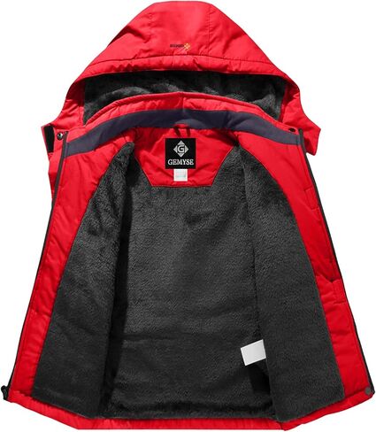 GEMYSE Boy's Waterproof Ski Snow Jacket Hooded Fleece Windproof Winter Jacket in Kuwait