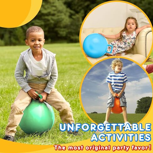 Meooeck 12 قطعة كرة قادوس مقاس 20 بوصة مع مقبض ومضخة هواء كرة نطاطة كرة القفز النطاطة لعبة داخلية وخارجية للأولاد والبنات وممارسة الرياضة، 12 لونًا in Kuwait