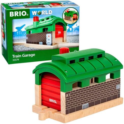 BRIO World 33574 - مرآب القطار - قطعة واحدة من ملحقات قطار الألعاب الخشبية للأطفال من سن 3 سنوات فما فوق in Saudi Arabia