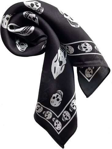 JERLA Women's Men's Small Square satin 100% Real Mulberry Silk Scarfs paisley Hair head face scarf 21" x 21" in Kuwait