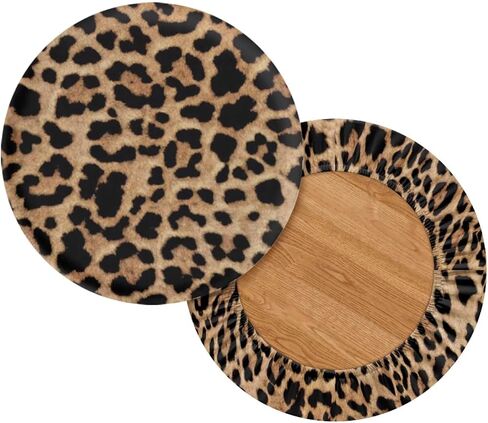 GLENLCWE Wild Leopard Cheetah Print Stool Covers Round Set of 2 Polyester Fashion Bar Stool Slipcovers Seat Cushion Elastic Round Non Slip Bar Stool Seat Covers,13-15inch in Kuwait