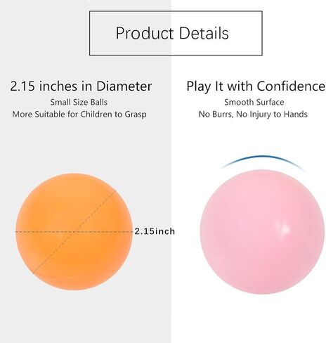 MoonxHome Ball Pit Balls Crush Proof Plastic Children's Toy Balls Macaron Ocean Balls 2.15 Inch Pack of 200 White&Green&Pink in Saudi Arabia