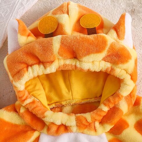 Infant Boy Girl Halloween Animal Costume Newborn Baby Flannel Hooded Rompers Fall Winter Long Sleeve Fleece Bodysuit in Kuwait