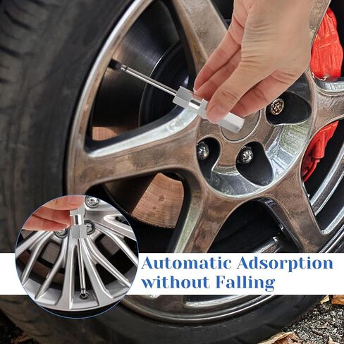 2Pcs Valve Stem Removal Tool Set, Presta & Schrader Valve Core Removal Tool, No Scratch Tire Valve Stem Puller Tool Bike Valve Core Repair Tool Stainless Steel Car Tire Repair Install Tool(Red) in Saudi Arabia