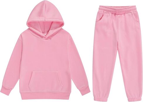 Boys 2 Pieces Sweatsuits Pullover Hoodie and Sweatpants Girls Fashion Tracksuit Set Birthday Gift for Kids in Kuwait